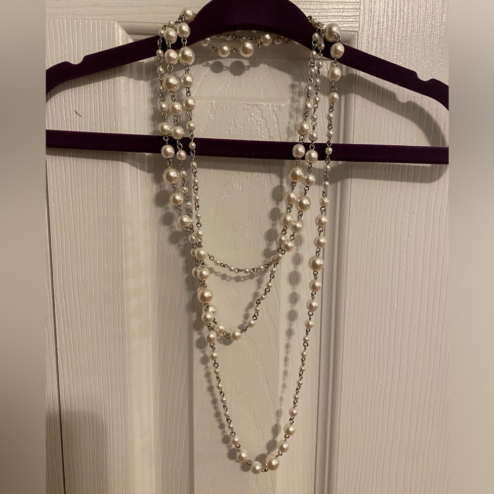 Premier Flapper Length Faux Pearl necklace